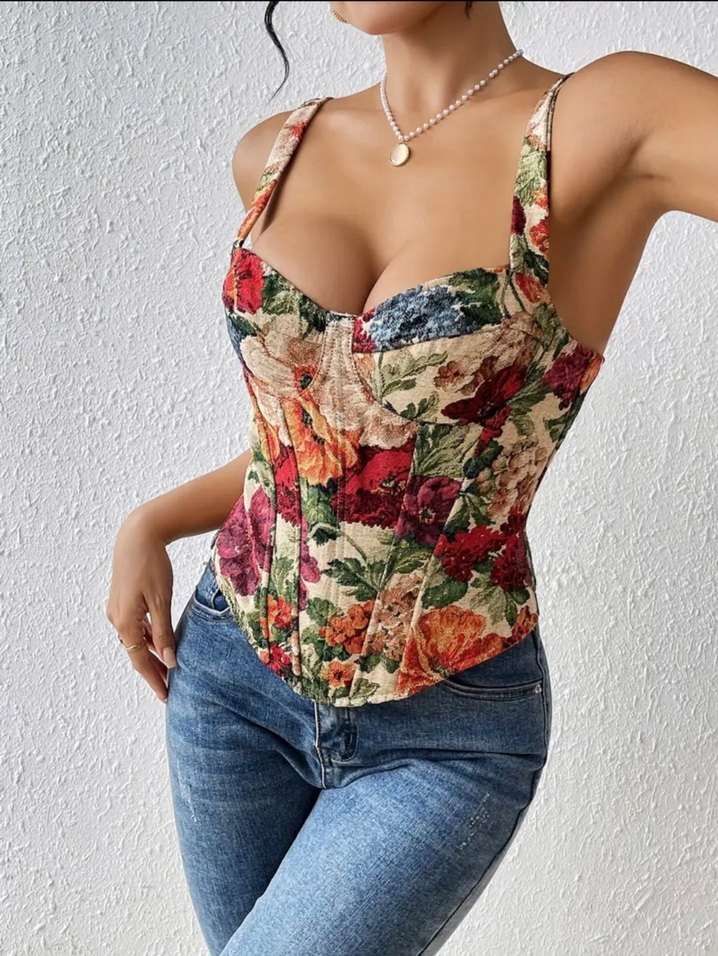 vintage stil korse bustiyer - Görsel 5