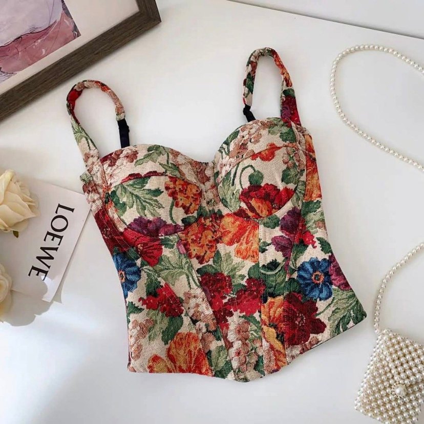 cicek desenli korse bustiyer - Görsel 5