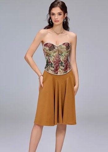 cicek desenli korse bustiyer - Görsel 5