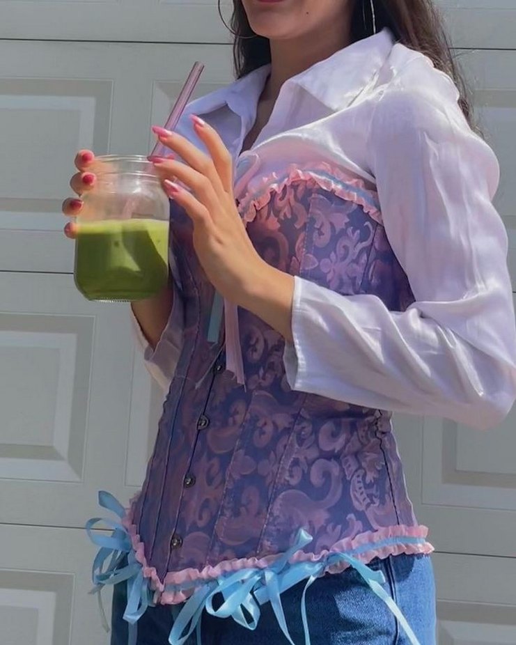 lila korse bustiyer - Görsel 3