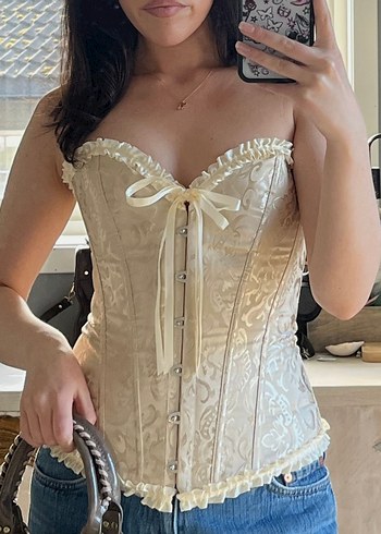 Çiçek Desenli Straplez Vintage Büstiyer - Görsel 8