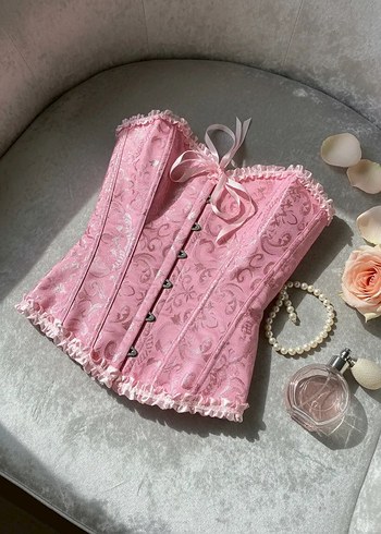 pembe korse bustiyer - Görsel 5