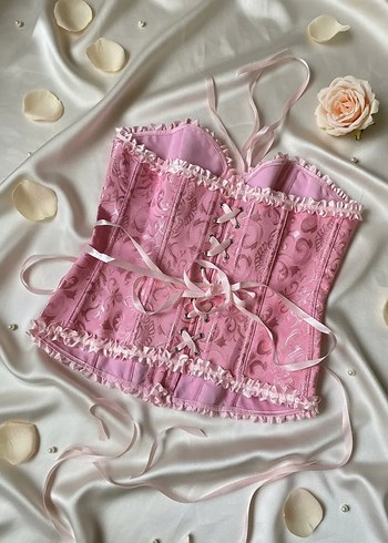 pembe korse bustiyer - Görsel 6