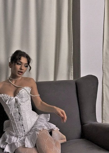 beyaz korse bustiyer - Görsel 6