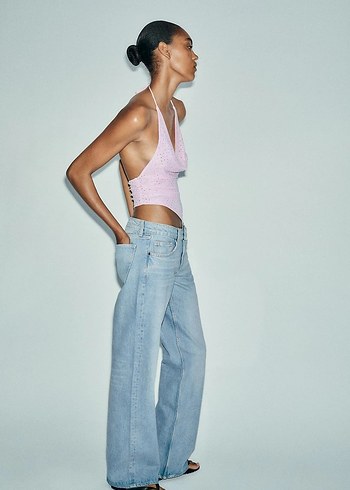 zara taşlı bluz - Görsel 5