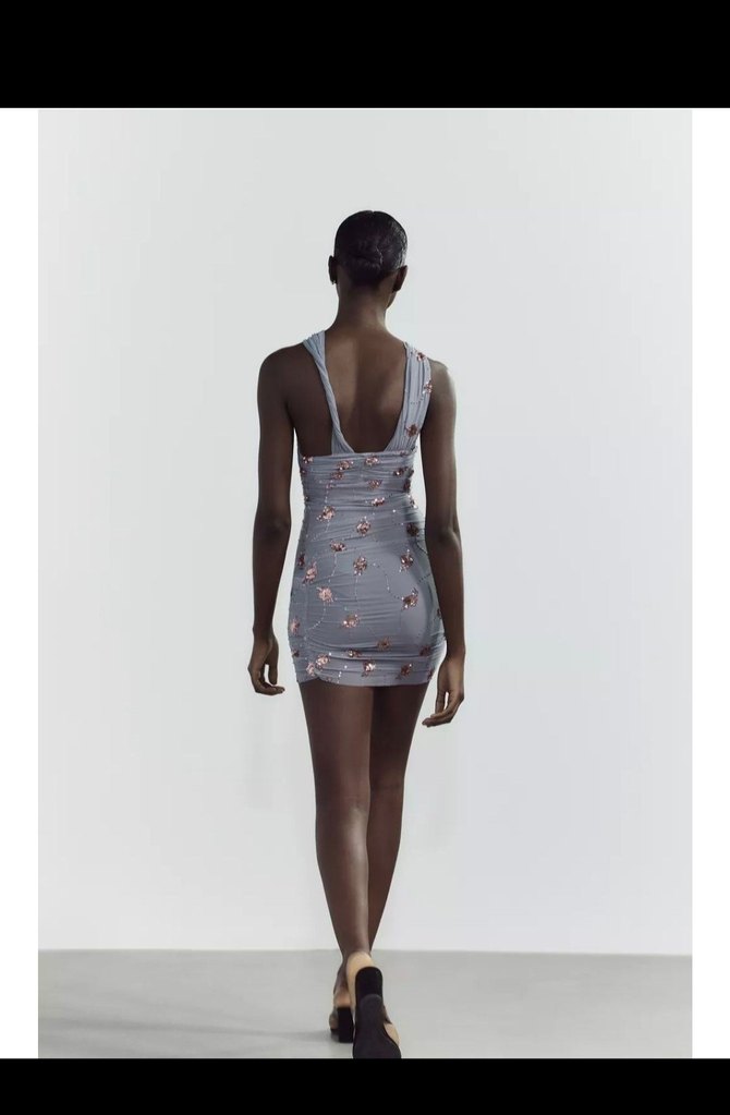 zara tul payetli elbise - Görsel 3