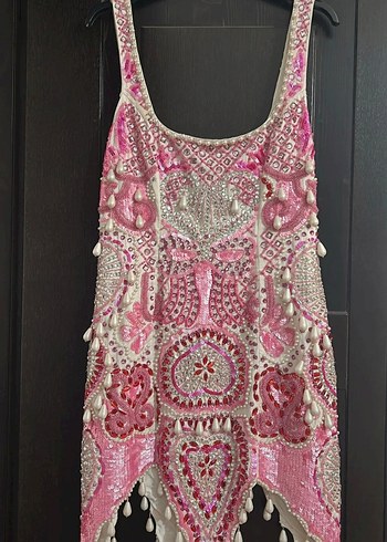 asos luxe taşlı mini elbise - Görsel 8