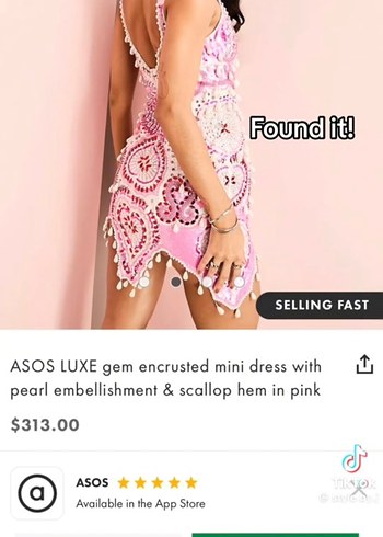 asos luxe taşlı mini elbise - Görsel 6