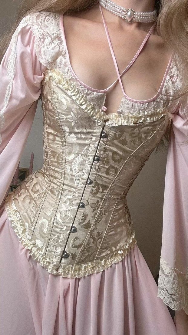 krem pinterest stil korse bustiyer - Görsel 2