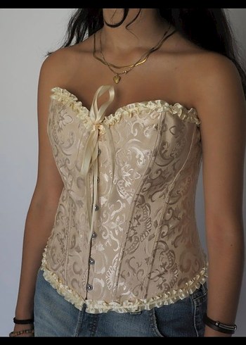 krem pinterest stil korse bustiyer - Görsel 7