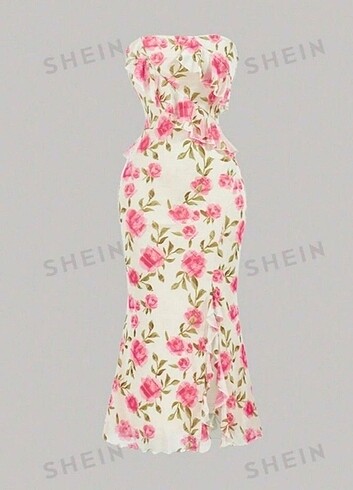 Shein cicekli elbise