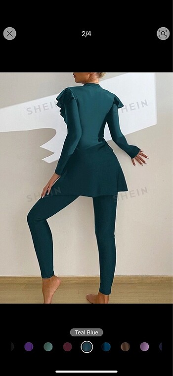 Sheinside Shein Yesil tesettur mayo takimi