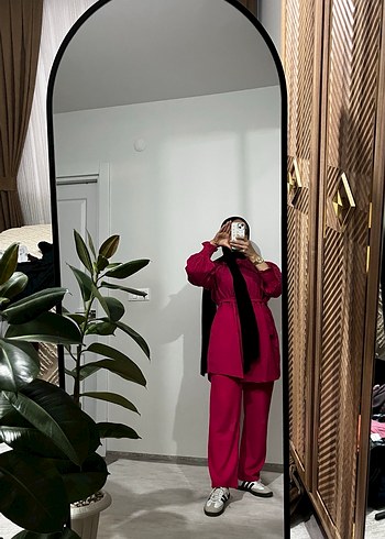 Uzun Kesim Pembe Kadın Takım - Görsel 5