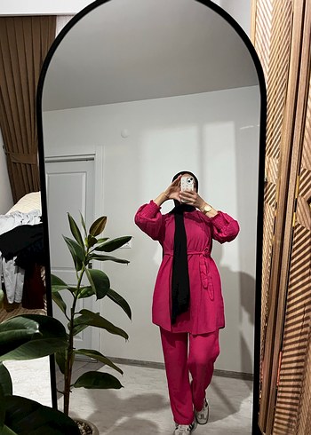 Uzun Kesim Pembe Kadın Takım - Görsel 9
