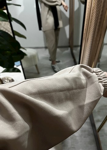 Bej Kadın Uzun Kollu Uzun Kesim Takım - Görsel 9