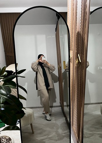 Bej Kadın Uzun Kollu Uzun Kesim Takım - Görsel 6