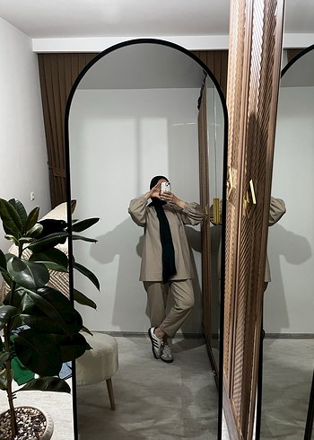 Bej Kadın Uzun Kollu Uzun Kesim Takım - Görsel 3