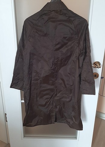 Düğmeli Kahverengi Midi Kadın Yağmurluk - Görsel 4