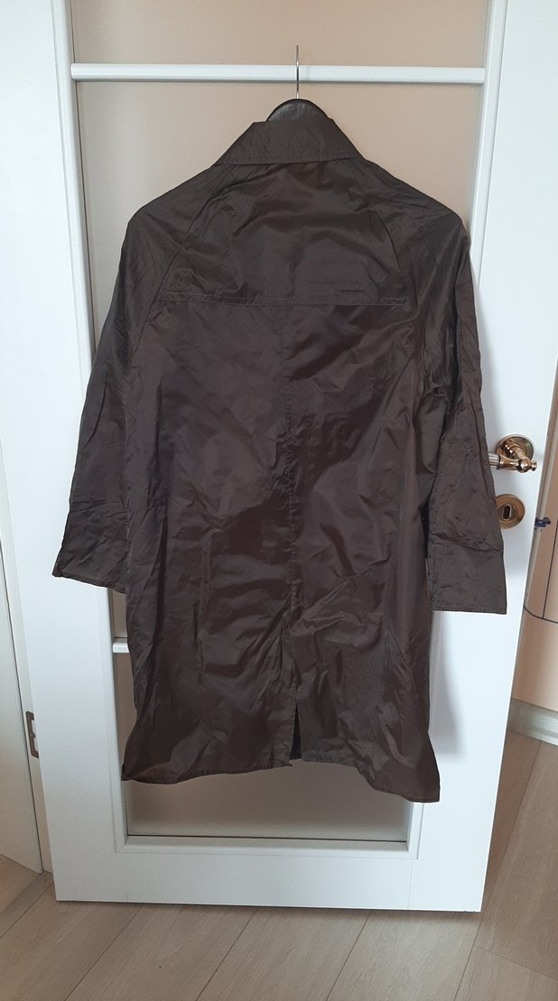 Düğmeli Kahverengi Midi Kadın Yağmurluk - Görsel 4