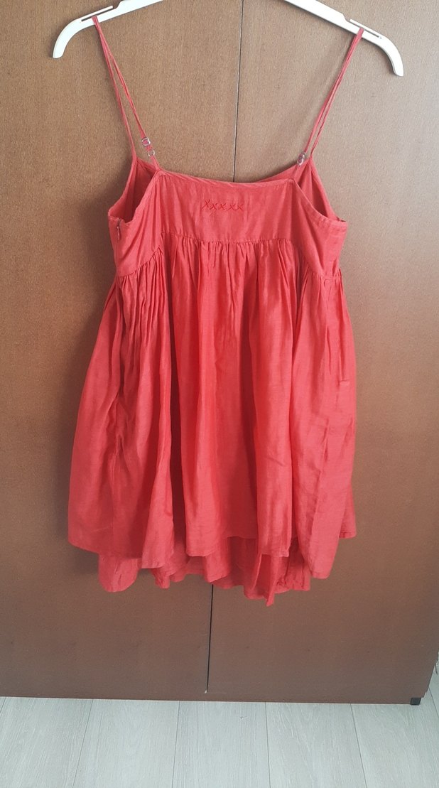 Kırmızı  Salaş kısa elbise - Görsel 2