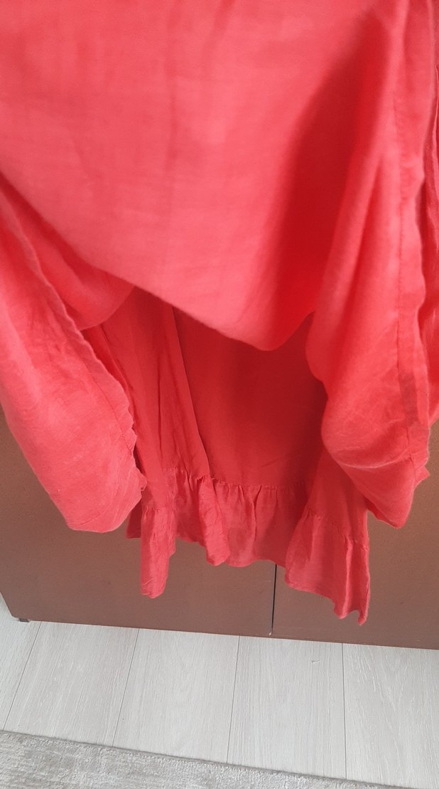 Kırmızı  Salaş kısa elbise - Görsel 5