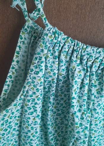 Yeşil Mini Askılı Bohem Elbise - Görsel 3