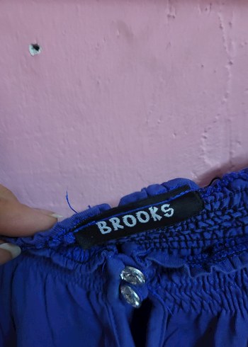 Mavi Düğmeli Bohem Kadın Bluz - Görsel 3