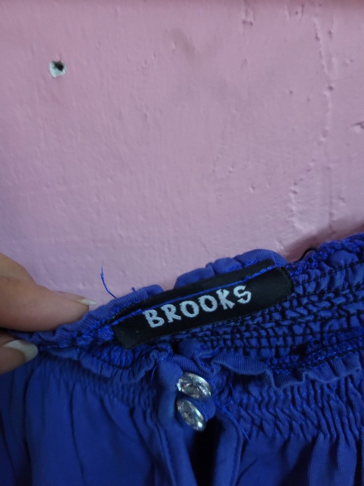 Mavi Düğmeli Bohem Kadın Bluz - Görsel 3