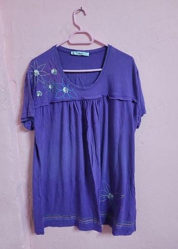 Mor Kısa Kollu Bluz - Görsel 2