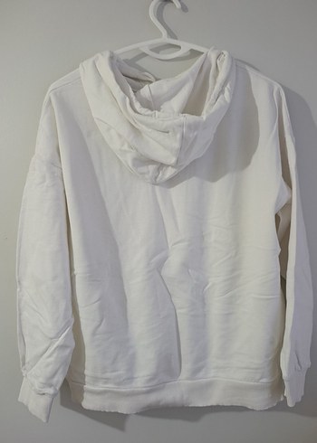 Kapüşonlu Beyaz Sweatshirt - Görsel 2