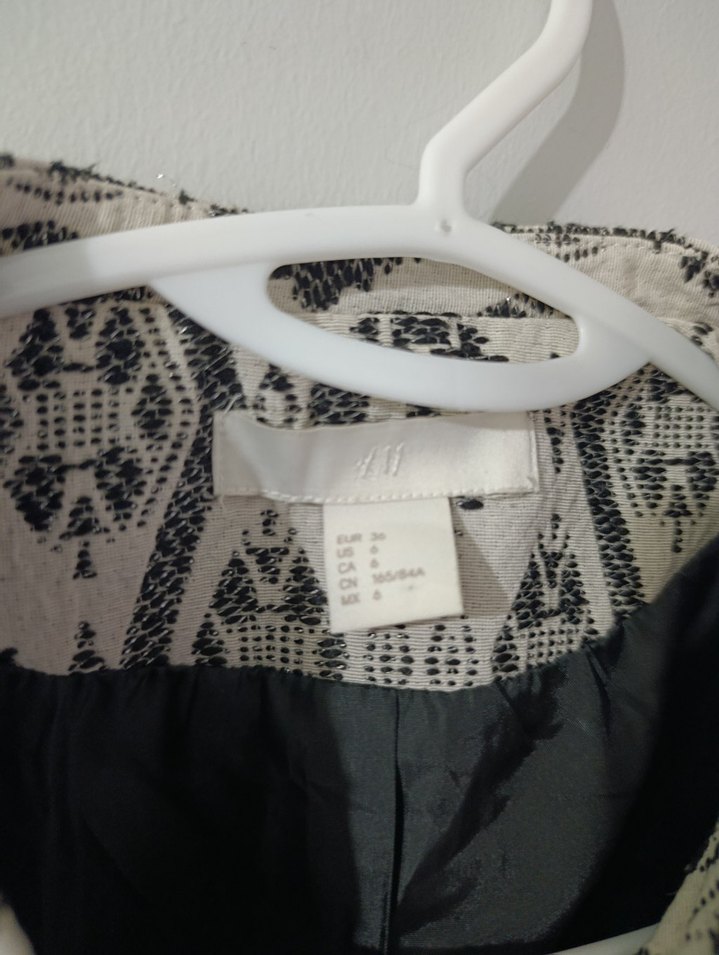 Gri Desenli Fermuarlı Bohem Kadın Ceket - Görsel 2