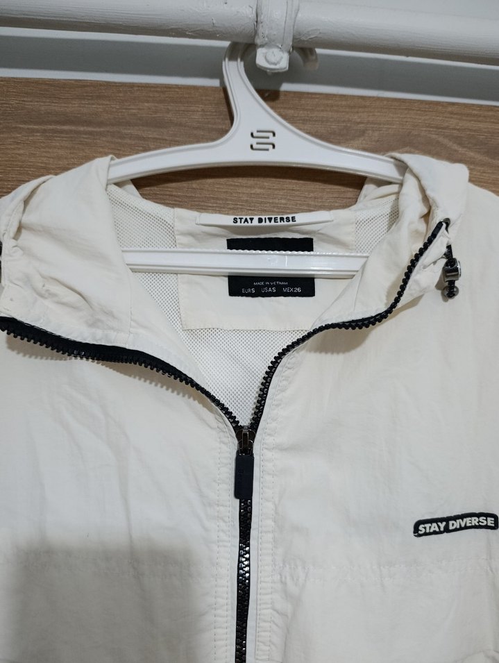 Kadın Beyaz Midi Ceket Kapüşonlu - Görsel 2