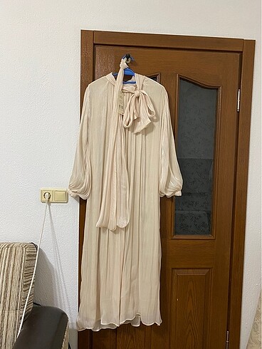 s Beden camel Renk Etiketli elbise