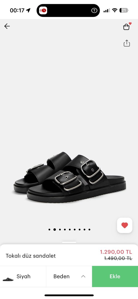 Tokalı düz sandalet - Görsel 2