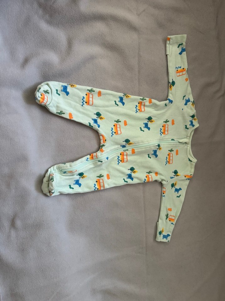 Renkli Baskılı Fermuarlı Bebek Tulumu - Görsel 3