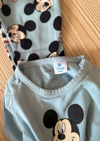 Mavi Uzun Kollu Bebek Takımı Mickey Desenli - Görsel 4