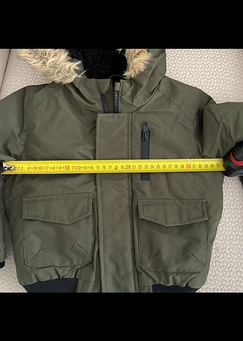 Kürk Detaylı Erkek Çocuk Kamuflaj Mont - Görsel 5