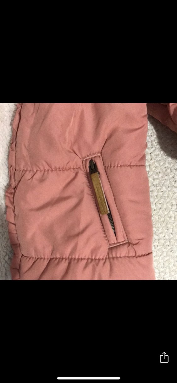 Kız Çocuk pudra Kapüşonlu Kürklü Mont - Görsel 4