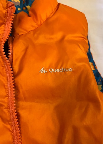 Quechua çift taraflı kullanım.Renkli Erkek Çocuk Fermuarlı Yelek - Görsel 4