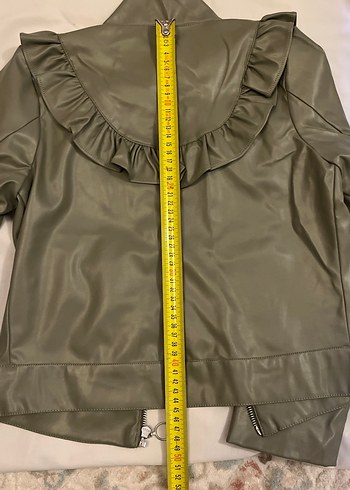 Kız çocuk Deri Ceket Fırfırlı - Görsel 5