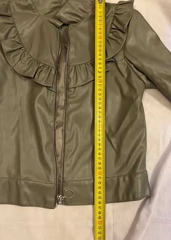 Kız çocuk Deri Ceket Fırfırlı - Görsel 7