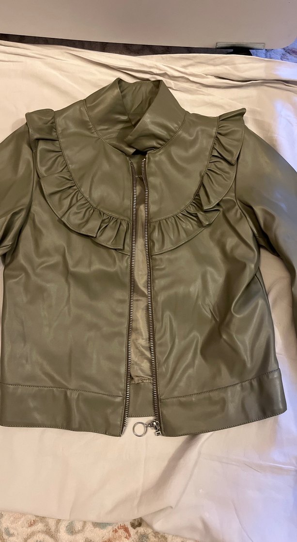 Kız çocuk Deri Ceket Fırfırlı - Görsel 2