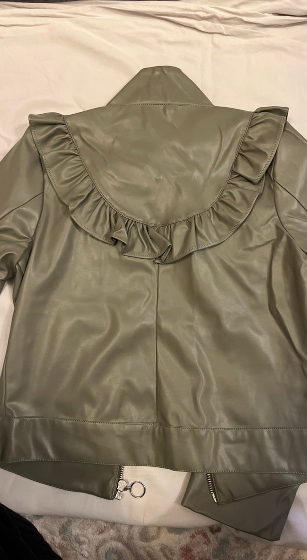 Kız çocuk Deri Ceket Fırfırlı - Görsel 4