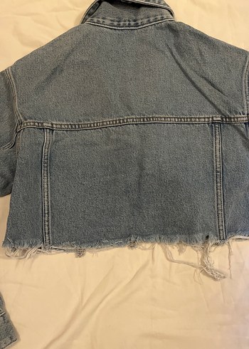 Pull & Bear kısa (cropped) kot ceket. - Görsel 8