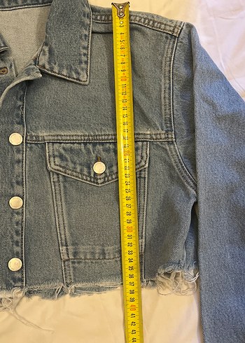 Pull & Bear kısa (cropped) kot ceket. - Görsel 5