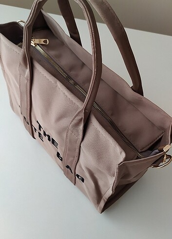 Beden Kanvas Kumaş Tote Bag Kahverengi