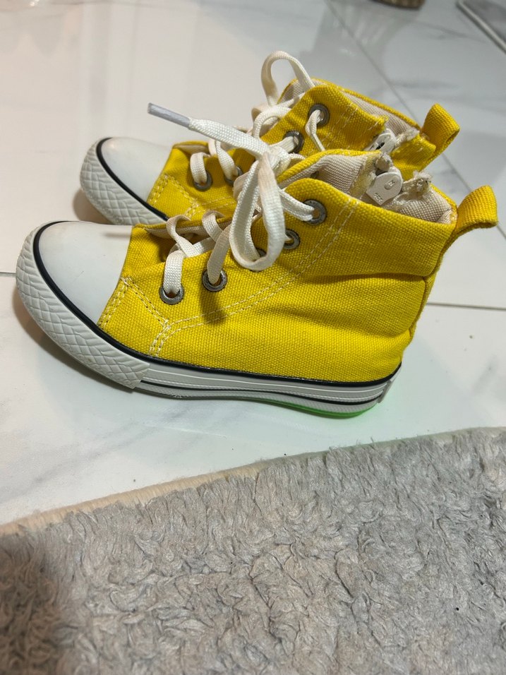 Sarı Bağcıklı Kız Çocuk Spor Ayakkabı - Görsel 4