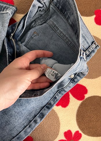 Zara Düğmeli Gri Kadın Salaş Kot Pantolon