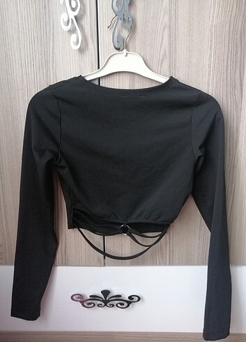 s Beden Uzun kollu crop bluz