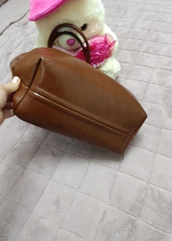 Kahverengi Deri Tokalı Kadın Çanta - Görsel 4